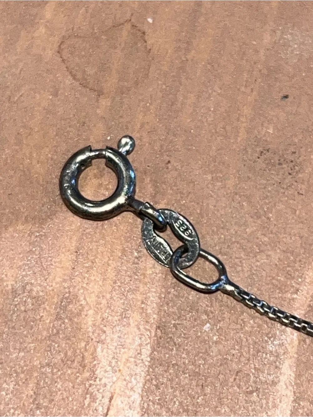 Sterling silver 925 Italian box chain necklace oxidized